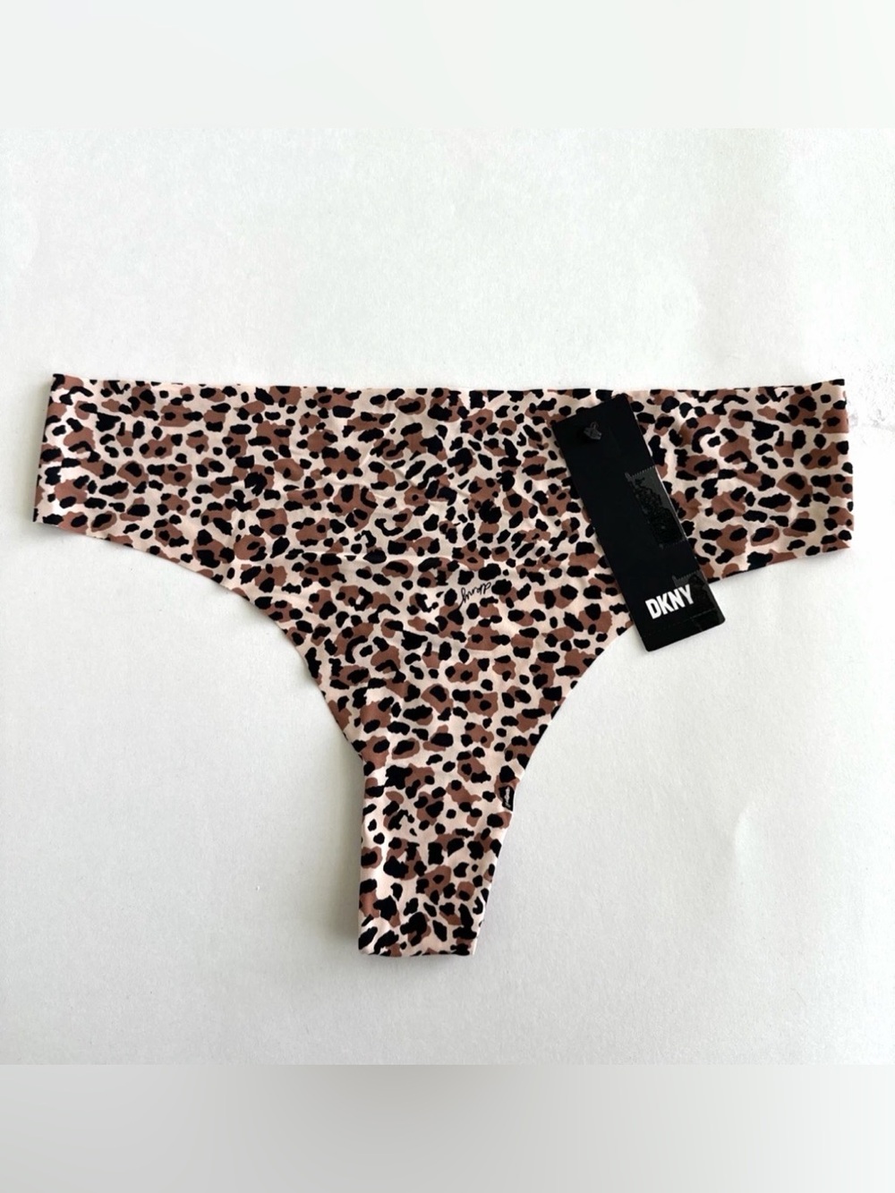 Dkny Litewear Cut Anywhere Animal Print Thong XL  -Brown-